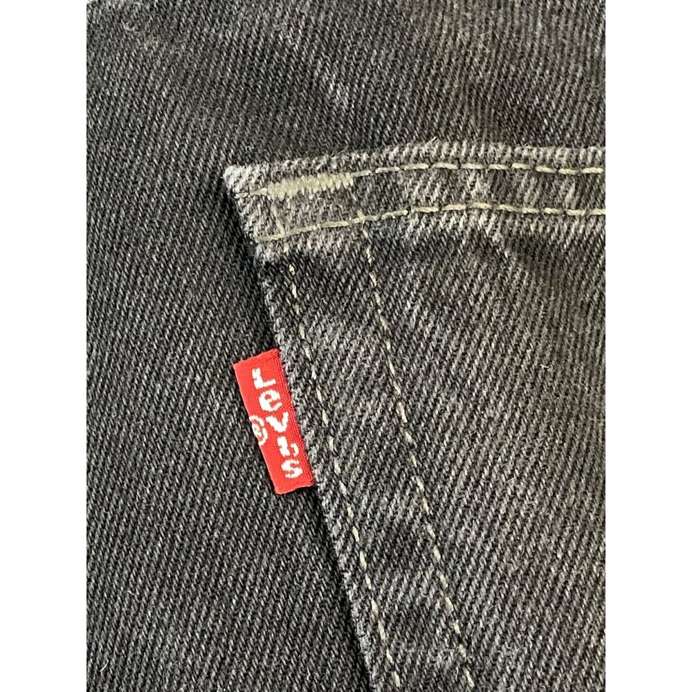 Levi's 505 Straight Fit Jeans Mens 32x34 Black Denim Regular Straight Leg - Picture 6 of 9